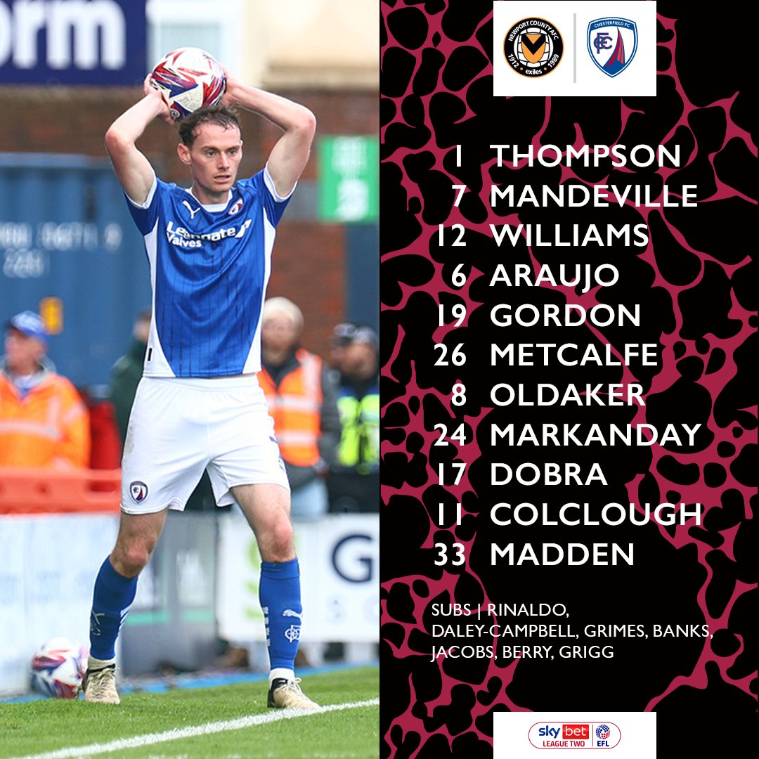 Chesterfield team news 