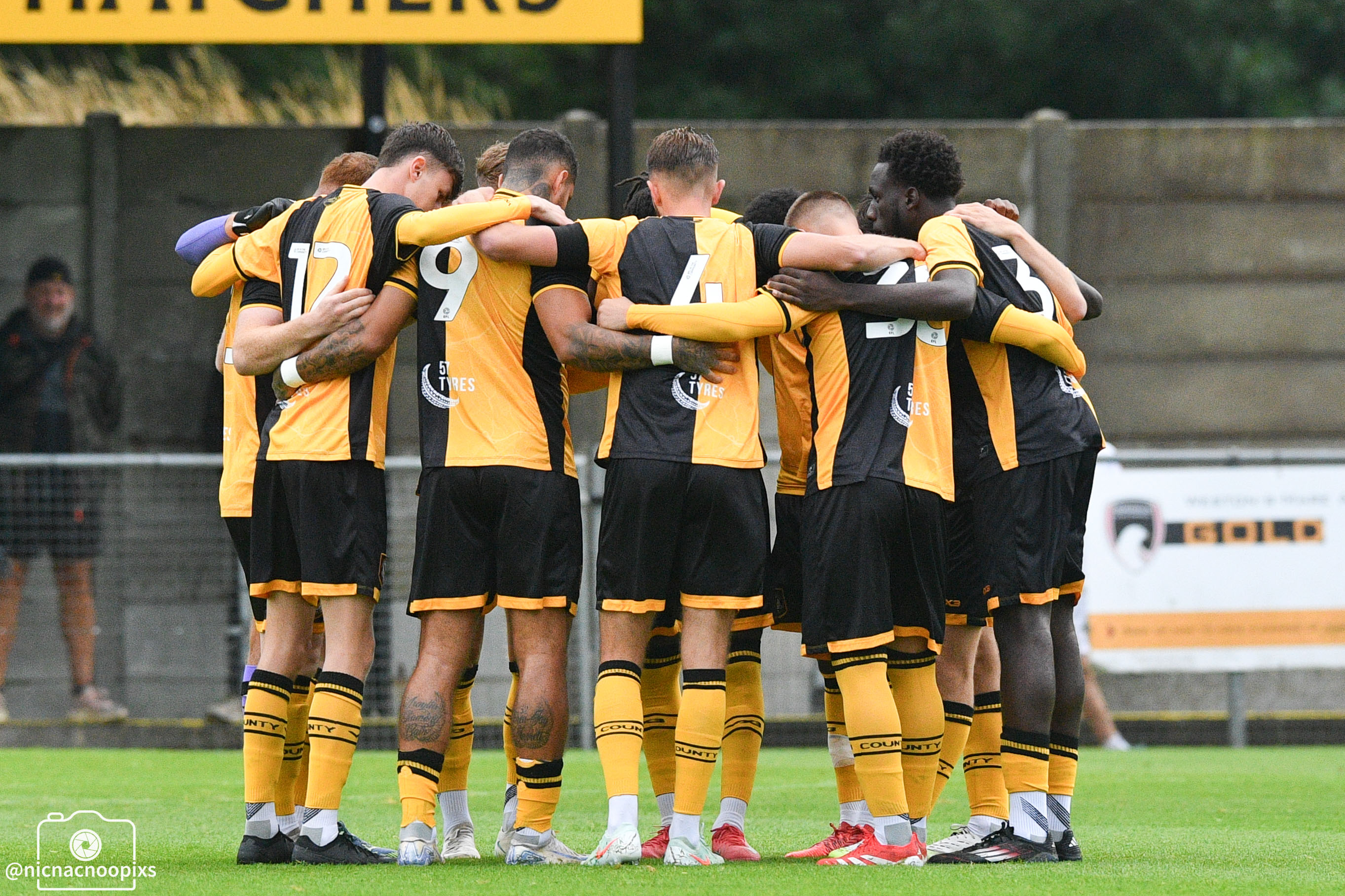 Weston vs Newport Team Huddle