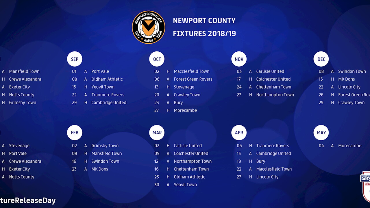 Key Fixtures at a Glance | Newport County A.F.C.