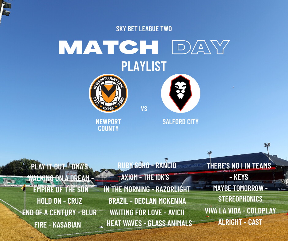 County v Salford matchday playlist