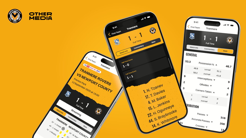 Newport App - Match Centre