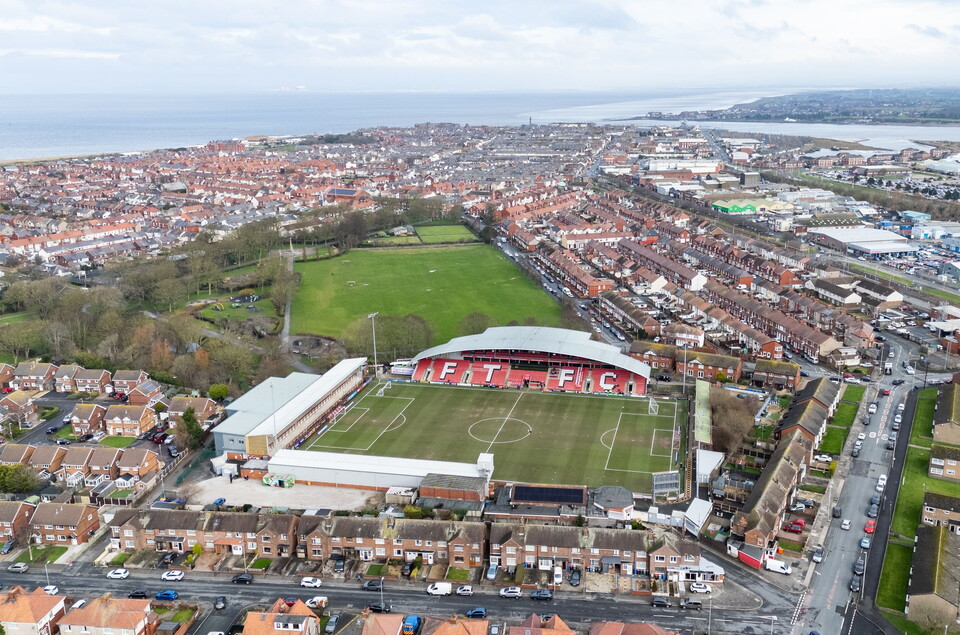An aerial shot of Highbury Stadium