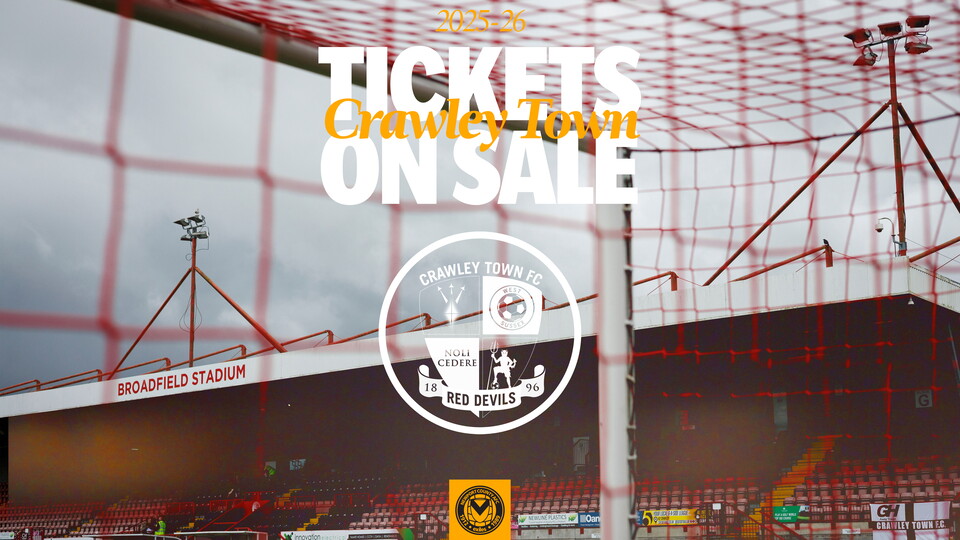 16x9 Crawley Town Tickets On Sale