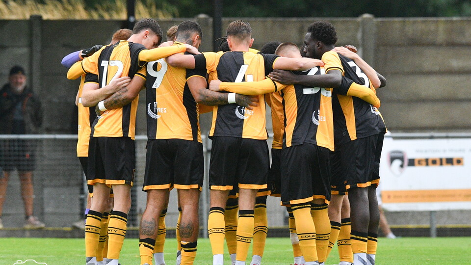 Weston vs Newport Team Huddle